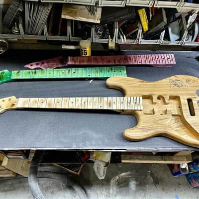 Pistols Crown Maple left handed neck with maple fretboard Jimi Hendrix maple neck burned only 2021 N image 2