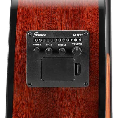 Ibanez AEG Series AEGB24E Acoustic Electric Bass Guitar Black High Gloss image 7
