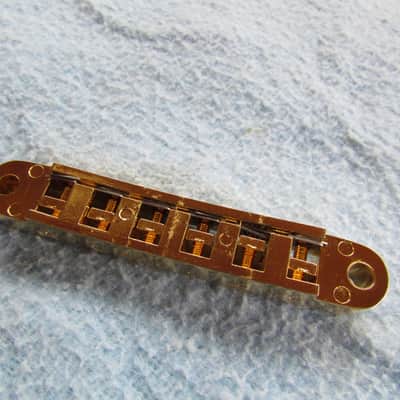 Schaller Style Gold Tune-O-Matic Bridge Unlabeled Gold Super Clean Tune-O-Matic Style Bridge Looks Like A Schaller image 3