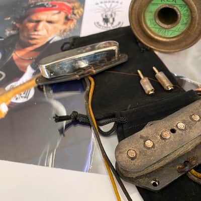 General Vintage Tone Telecaster pickup set hand wound 1957 / 58 NOS Fw1177 formvar heavy REA Mangnetics Indiana , US one , March of 1958 Aged image 1