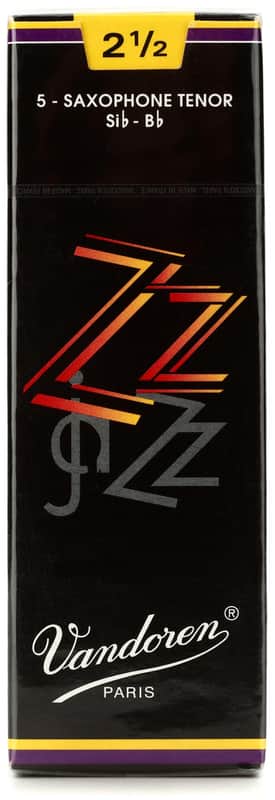 Vandoren SR4225 - ZZ Tenor Saxophone Reeds - 2.5 (5-pack) (5-pack) Bundle image 1