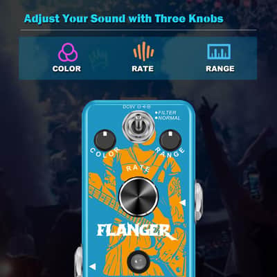 AFOT Classic Flanger Guitar Pedal, Vintage Analog Flanger Effect Pedal, Electric Guitar Effects Pedal, True Bypass, Blue Flanger image 3