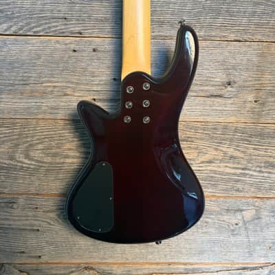Used Schecter Stiletto Extreme 5 Bass Guitar - Black Cherry w/Bag image 7