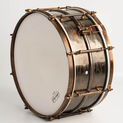 Ludwig Rare!! 1926-31' Ludwig Deluxe Scroll Engraved Snare Drum / Black Beauty 14"×6.5" image 11