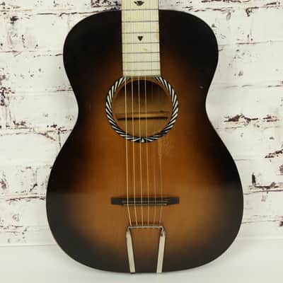 Vintage 1937 Harmony Parlor Acoustic Guitar W/ Nick Manoloff Guitar Books image 2