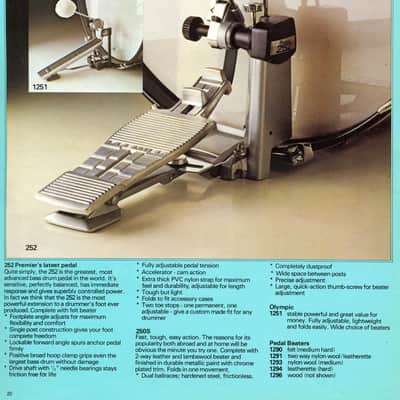 PREMIER 252 - Single Bass Drum Pedal Vintage 70s image 7