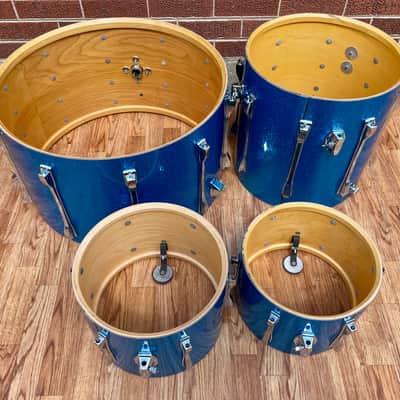 1970s Ludwig Mach 5 Pro Beat Drum Set Blue Sparkle 24/12/13/16 image 22