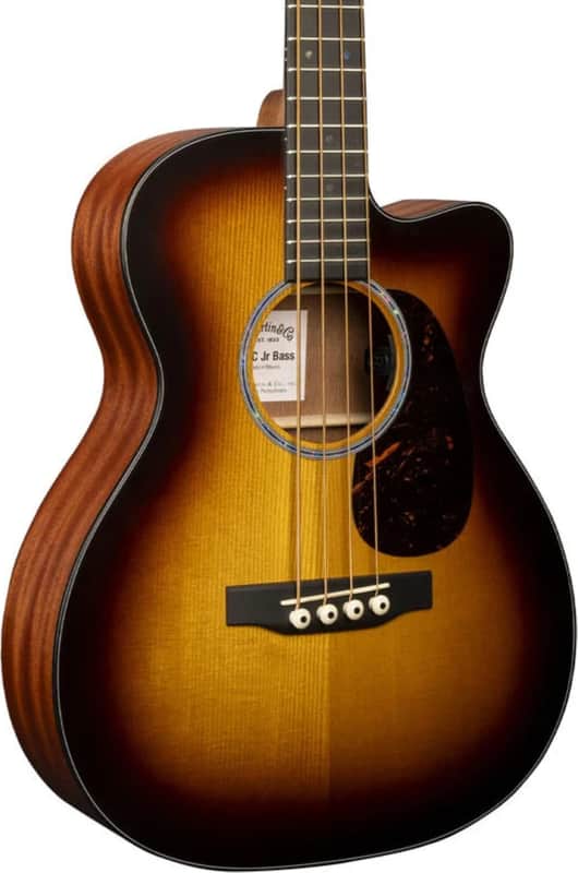 Martin 000CJr-E Short-Scale 4-String Acoustic-Electric Bass Guitar (2025), Solid Spruce Top, Burst image 1