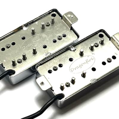 3x3 Humbucker Set, 4 Wire Bridge + Neck Pickups, AlNiCo 5 Split Humbuckers, Covered Chrome image 4