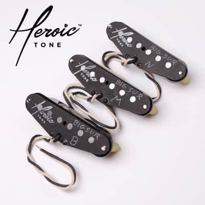 Big Sur vintage tone Stratocaster (strat) pickup Set - Black Covers **IN STOCK** image 2