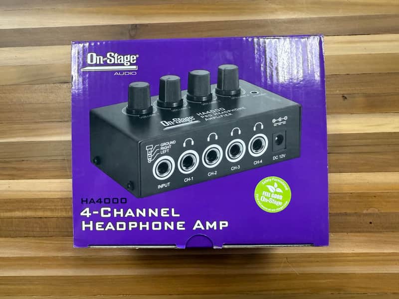 On-Stage HA4000 4-Way Pro Headphone Amplifier 2010s - Black image 1