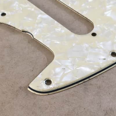 Aged Vintage Reissue USA Relic Pickguard Fender Mustang Guitar Aged Cream Pearl image 9