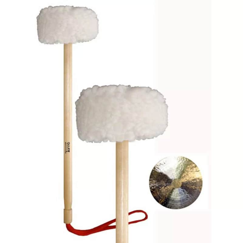 Large Gong Mallet – 15" Wooden Handle with Wool Head – For Feng, Wind, Tam Tam & Other Gongs image 1