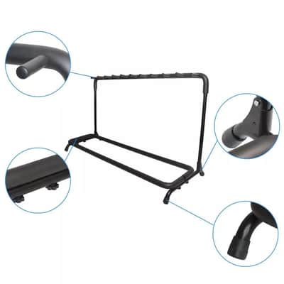 9-Slot Folding Multi-Guitar Holder Rack Stand - Ideal for Electric, Acoustic, and Bass Guitars image 2