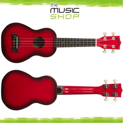Kala Makala Red Burst Soprano Dolphin Ukulele with Bag - MK-SD/RDBRST image 1