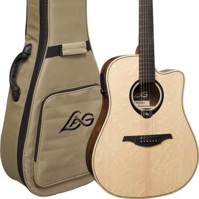 Lag HV30DCE Dreadnought Smart Guitar with Gigbag - Natural image 2