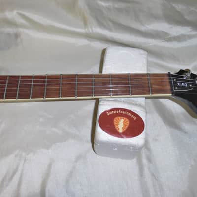 Washburn X-50 Q -Guitars4cancer- Neck-thru body, Quilted Maple Top, Trans Blue, Bound, Buzz Felten image 8