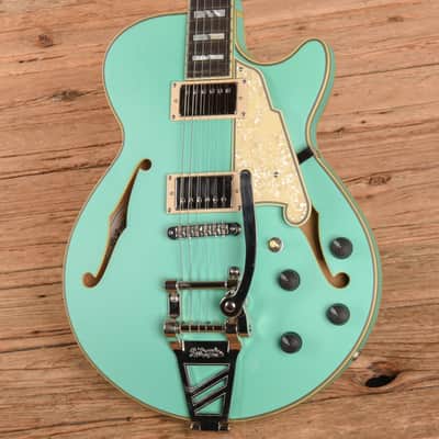 D'Angelico Deluxe SS Semi-Hollow Single Cutaway Matte Surf Green 2020 image 2
