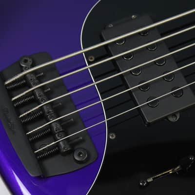 2017 Ernie Ball Music Man StingRay-5 H 5-String Fretless Bass, Firemist Purple image 7