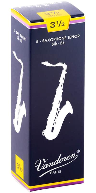 Vandoren SR2235 Traditional Bb Tenor Sax Reeds - Strength 3.5 (Box of 5) image 1