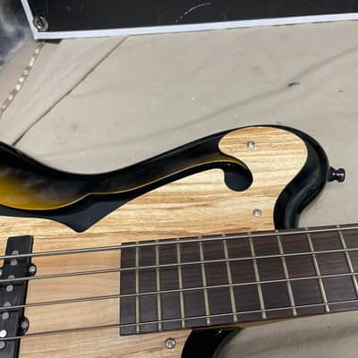 Italia Imola Chambered Semi-Hollow Body 4-String Bass with Case - 34" scale image 4