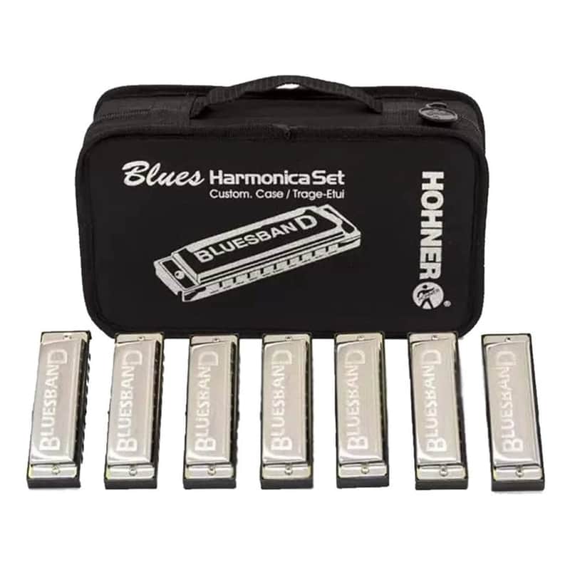 Hohner Blues Band Harmonica 7-piece Harmonica Set w/Bag image 1