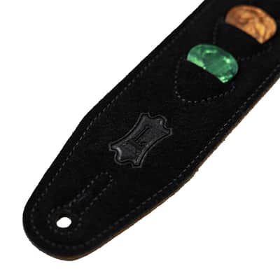 Levy's Vintage Hootenanny Series 2" 60s Style Jacquard Weave Guitar Strap with (4) Guitar Pick Holder Genuine Leather End, Brown and White image 11