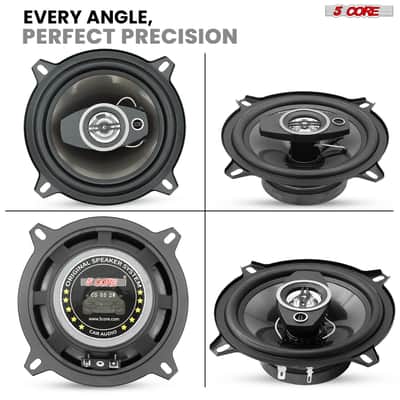5Core Coaxial Car Door Speakers 5” Pair 350W 4Ohm 2 Way Component Subwoofer Audio w Super Tweeter image 9