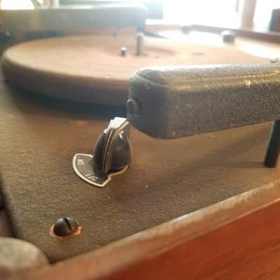 Silvertone 5731 Portable Record Cutting Lathe 78 RPM 6V6 Amp Recorder Radio PA 109.359 Bad Crystal mic 1940 - Stained Wood image 8