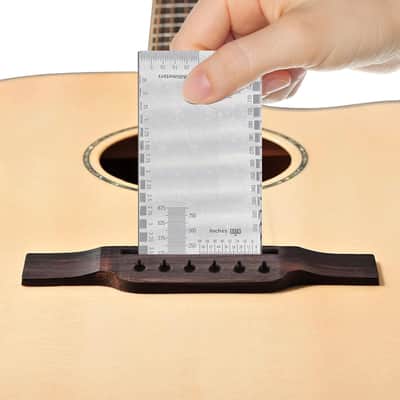 Guitar String Action Gauge, Stainless Steel Guitar String Height Gauge Setup Tool, Guitar Repairing Luthier Tools for Accurately Measuring String Height and Guitar Radius image 3