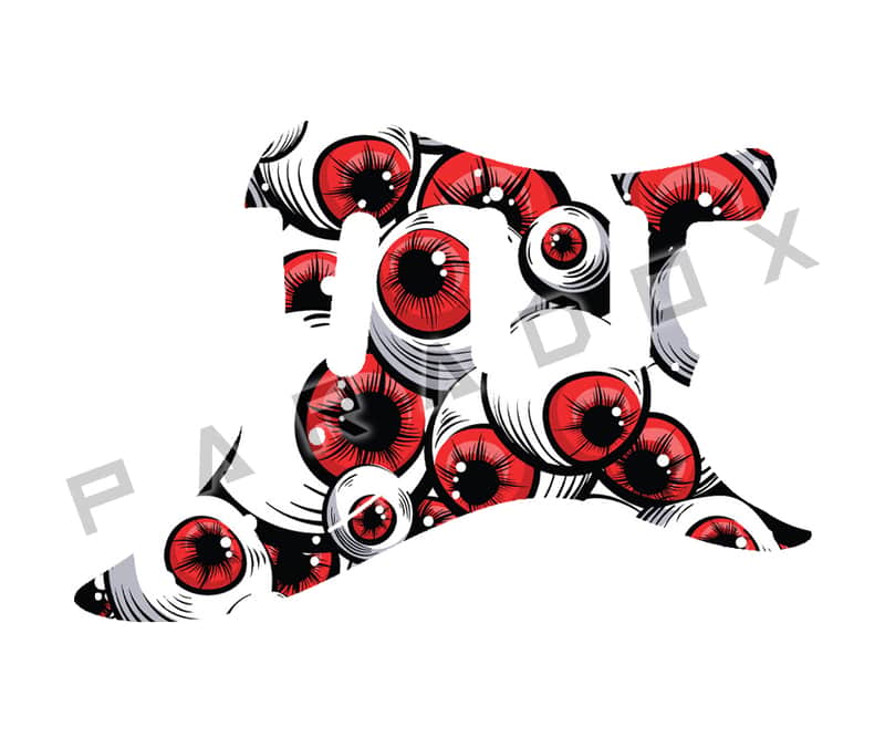 Custom Pickguard For 1986 - 1988 Made in Japan Squier by Fender Bullet S-3T - Red Eye Graphic .090" image 1