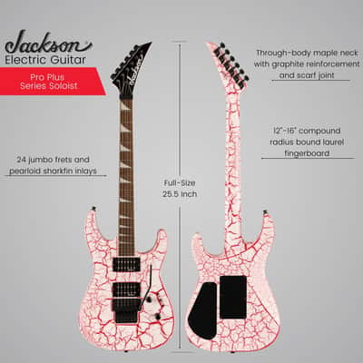 Jackson X Series Soloist SLX DX Crackle 6-String Right-Handed Electric Guitar with Basswood Body and Laurel Fingerboard (Bloodshot Crackle) image 3