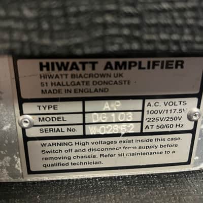 2005 HIWATT Custom Shop SSD103 100W Head Class A/B Signature Series Made in England VERY RARE image 6