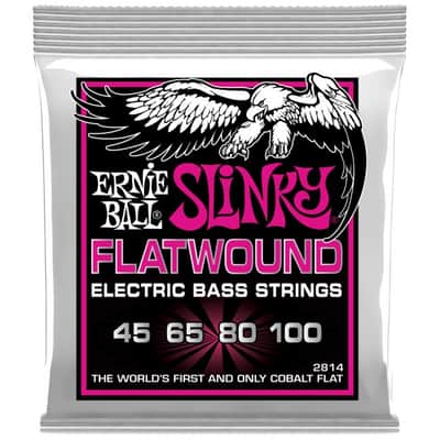 ERNIE BALL 2814 Slinky Flatwound Bass 45-100 Kobalt. Saiten für 4-String E-Bass image 1