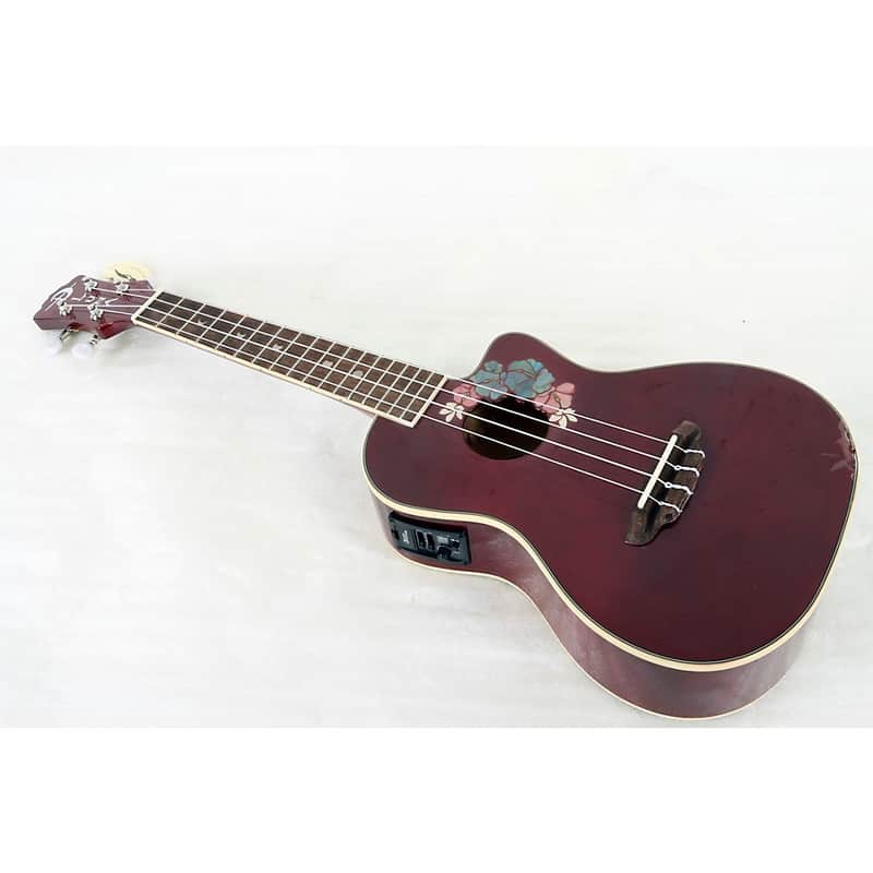 Luna Flora Concert Ukulele Regular Transparent Purple Flame Maple image 1