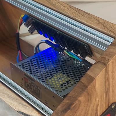 3U / 56hp Eurorack case EVA • Rails + Threaded strips / Walnut / Powered image 10