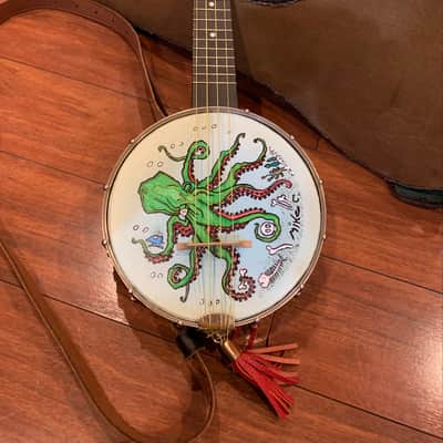 1928 La Pacifica Banjo ukulele hand painted octopus image 23