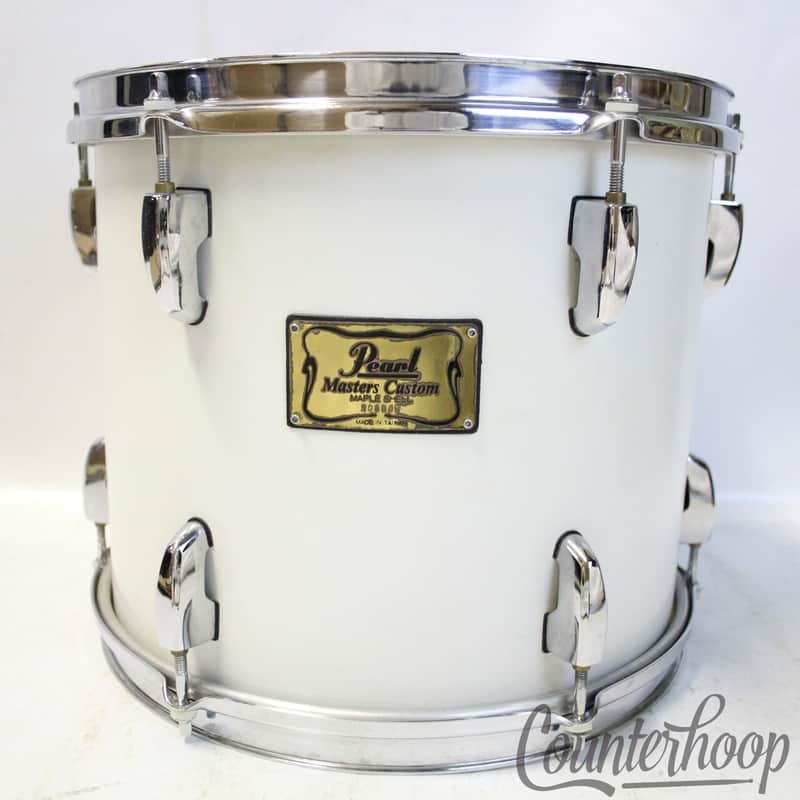 Pearl Masters Custom 12x10"Tom Drum Opal White Lacquer 8Ply 100%Maple Vintage90s imagen 1
