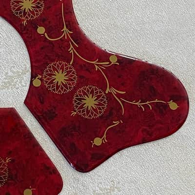 2 Pcs Acoustic Guitar Pickguard Self Adhesive Sheet For Gibson J200 SJ200 ,Crystal Red image 3