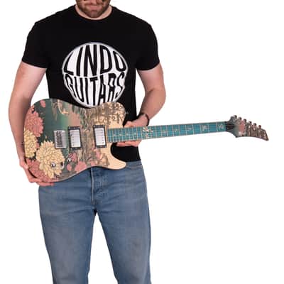 Lindo Koya Electric Guitar | Composite Neck | Luminlays | Five Elements Kanji Fretboard Inlays in Maple and Abalone Sea Shell | Japanese Wilderness Art | Designed in Bristol, UK image 5