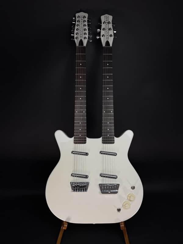 Pre-Owned Danelectro Doubleneck Electric Guitar - White Pearl image 1