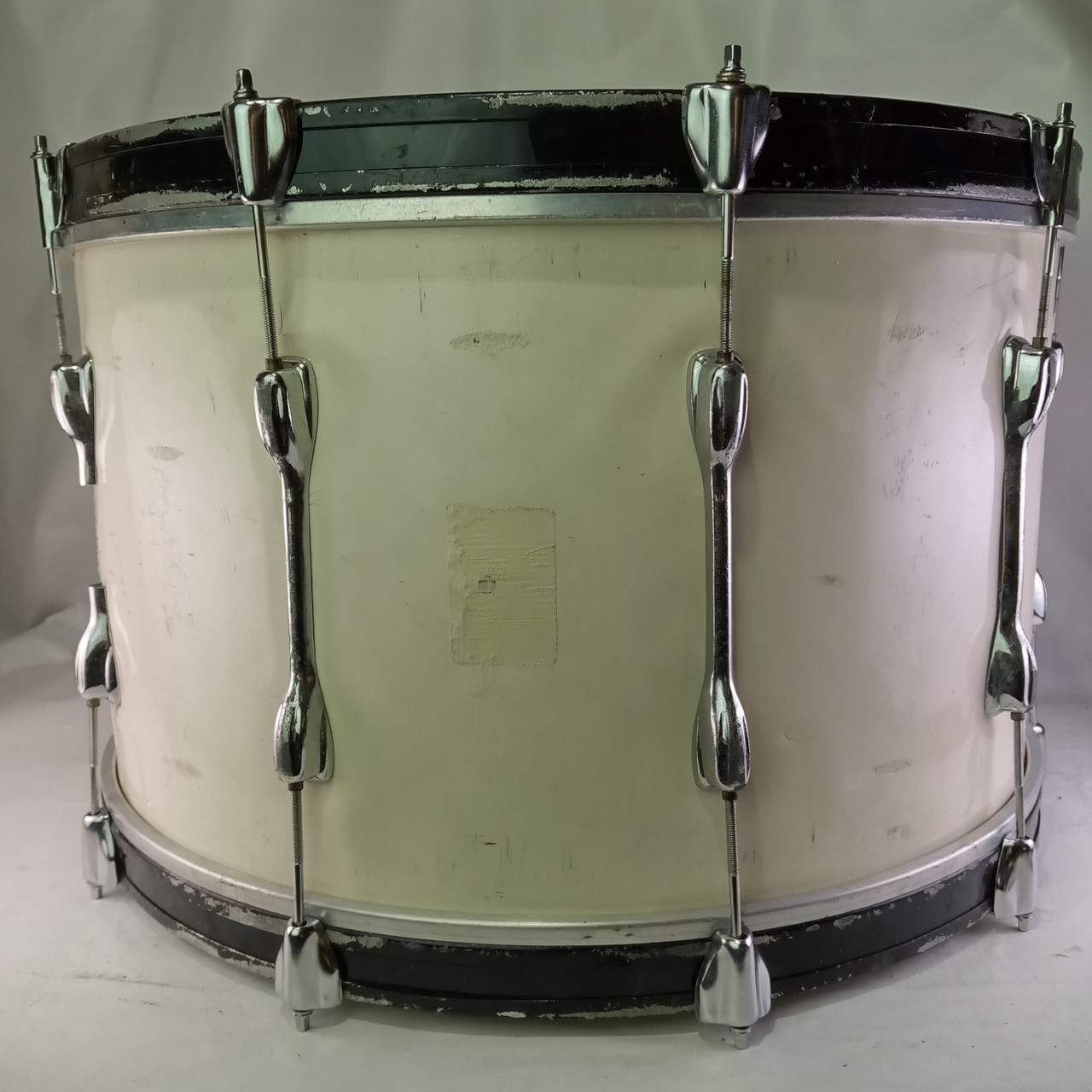 Slingerland 14x24" Bass Drum 3Ply Maple/African Mahogany Vintage 70s White Gloss — main photograph