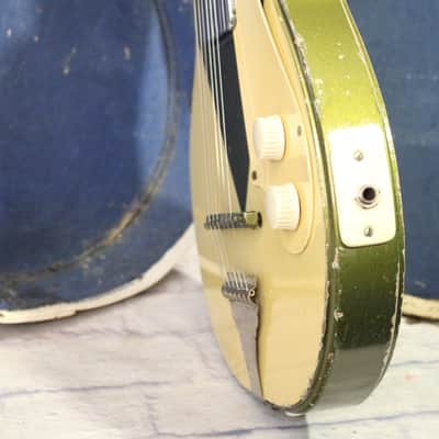 👀Vintage 1955 Kay K-136 "Peanut" Art Deco 2 Tone Metallic Green/ White w/ OHC image 10