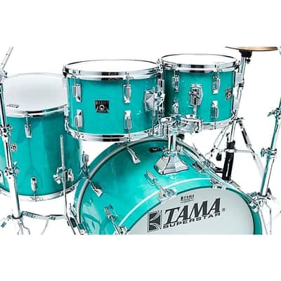 Tama 50th Limited Superstar Reissue 4-Piece Shell Pack With 22" Bass Drum Aqua Marine image 4