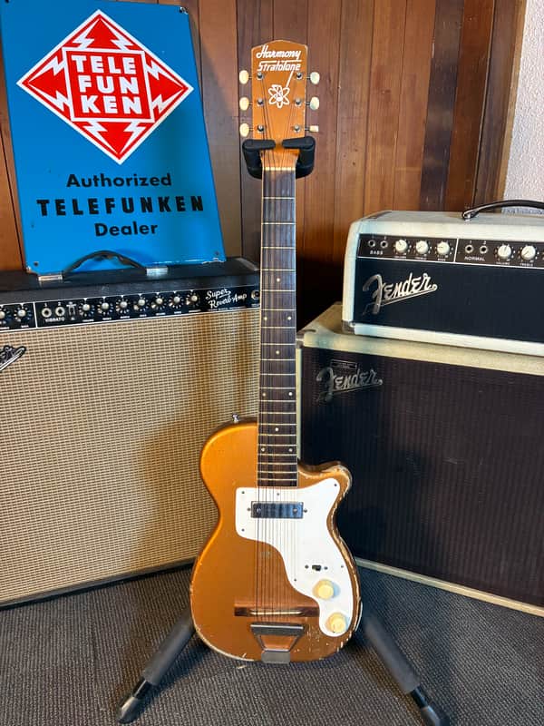 Harmony H44 Stratotone Electric Guitar w/Case -  Copper Bronze Finish (1950's) image 1