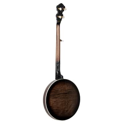 Ortega OBJ850-MA Falcon Series Solid Flamed Maple Resonator Hard Maple Neck 5-String Banjo w/Gold Hardware & Gig Bag image 2