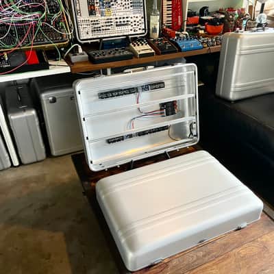 Buchla Tiptop 200t series with BPNYC ZERO Halliburton Eurorack Modular Travel Case NOS SILVER 122hp 9U image 23