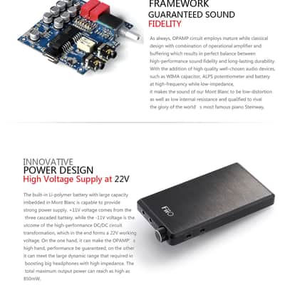FiiO E12 Mont Blanc Portable Headphone Amplifier (Black) image 2