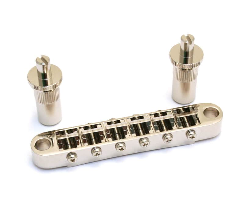 GB-0525-001 Gotoh Nickel "Big Hole" Tune-O-Matic Style Guitar Bridge image 1