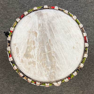 Authentic African 10.5 in. Goatskin Djembe Drum Handmade in Guinea (Pre-Owned) image 2